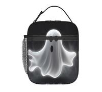 KLLTYHMU Borsa termica per il pranzo con fantasma di Halloween, con manico staccabile, a prova di perdite, riutilizzabile, per donne e uomini, per lavoro, picnic, viaggi, campeggio