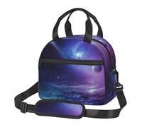 KLLTYHMU Galaxy Starry Sky Lunch Bag riutilizzabile isolato Lunch Box a prova di perdite impermeabile Cooler Tote Bag con tracolla regolabile per lavoro ufficio picnic