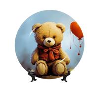 KLLTYHMU Miss You Bear - Piatto decorativo in porcellana fine, 20,3 cm, piatti decorativi in ceramica, piatto rotondo in porcellana, elegante con espositore, artigianato artistico per casa, cucina