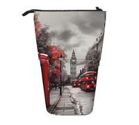 KLLTYHMU Red London Street - Astuccio telescopico portapenne, astuccio per matite pop-up portatile, astuccio carino e spazioso, per forniture per ufficio