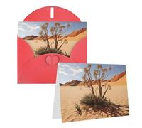 KLLTYHMU Set di 1 biglietto di ringraziamento con buste, pianta del deserto, biglietto di auguri per appunti personalizzati, biglietti formali per tutte le occasioni, adatti per piccole imprese, baby