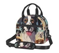 KLLTYHMU The Dog Breed - Borsa termica per il pranzo, riutilizzabile, a prova di perdite, impermeabile, con tracolla regolabile, per lavoro, ufficio, picnic