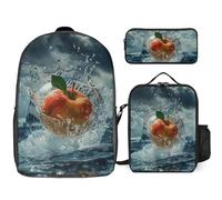 KLLTYHMU Zaino da 3 pezzi per donne e uomini, leggero, casual, borsa a tracolla, set con borsa termica per il pranzo e astuccio organizer per frutta in acqua