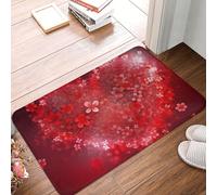 KLLTYHMU Zerbino in flanella, antiscivolo, assorbente, per interni ed esterni, morbido, lavabile, per San Valentino, motivo: cuore rosso, 40,6 x 61 cm, decorazione elegante per cucina, camera da letto