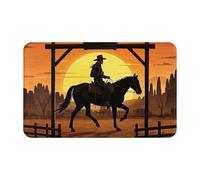 KLLTYHMU Zerbino in flanella, morbido, assorbente, per interni ed esterni, antiscivolo, lavabile, tappeto da bagno, cowboy, equitazione, ranch, deserto, 50 x 80 cm, per cucina, camera da letto, bagno