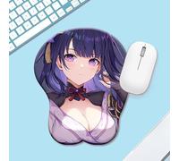 KLMIYDCR Tappetino per mouse ergonomico con poggiapolsi 3D, multi-design, adatto per laptop, ufficio e uso domestico, 25,5 cm x 21,5 cm (profilo laterale di Raiden Shogun SBD-004)
