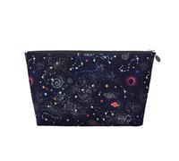 KLNBV Beauty case da viaggio con mappa della costellazione delle stelle, con una cerniera e abbastanza grande per strumenti cosmetici, Argento, Taglia unica