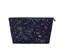 KLNBV Beauty case da viaggio con mappa della costellazione delle stelle, con una cerniera e abbastanza grande per strumenti cosmetici, Oro, Taglia unica