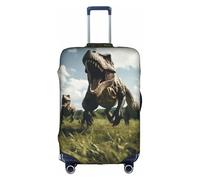 KLNBV Copertura protettiva per valigie con dinosauro che cammina, adatta a valigie di quattro dimensioni, bianco, Large