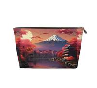 KLNBV Japan Mount Fuji Landscape Travel Toiletry Bag Make Up con una cerniera e abbastanza grande per cosmetici strumenti, Oro, Taglia unica