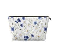 KLNBV La borsa da toeletta di viaggio del fiore disegnata a mano compone con una cerniera e abbastanza grande per gli strumenti dei cosmetici, Oro, Taglia unica
