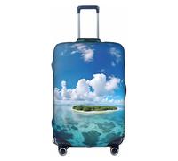 KLNBV Sea Island Sky - Copertura per valigia, adatta a valigie di quattro dimensioni, bianco, Large