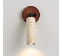 Klobvtt applique orientabile lampada da parete in pietra naturale lampada da parete con rotazione di 180°, applique da lettura sul comodino della camera da letto in noce apparecchio di illuminazione d