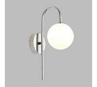 Klobvtt globo di illuminazione applique da parete finitura cromata lampada da parete palla di vetro bianco lampada da parete moderna comodino applique da parete G9 montaggio a parete luci per soggiorn