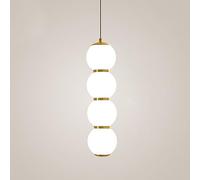 Klobvtt Globo LED Lampada a Sospensione Palla di Vetro Bianco Pendente Paralume Finitura Oro lampadario Illuminazione a soffitto Camera da Letto Comodino Soggiorno lampade a Sospensione lampadari 12W