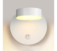 Klobvtt Lampada Da Lettura A Parete A LED, Applique Regolabile, Appliques For Testiera Con Rotazione Di 360°, Lampada Da Parete 6W 3000K For Soggiorno Camera Da Letto(White)