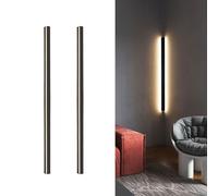 Klobvtt Lampada da parete ad angolo Lineare Nero Set di 2 applique lunghe a LED Lampada da parete lunga con paralume in acrilico Lampada da parete in alluminio, Lampade da parete ad angolo a LED d'atm