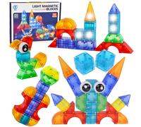 Klocki magnetici 3D con luci - 64 pezzi