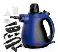 Klona Pulitore a vapore portatile, pulitore a vapore per casa, pulitore a vapore multiuso con 10 accessori per tappeti, tende, divani, cucina, cimici, bagni e altro ancora (blu navy)