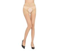 KLONKEE Collant Donna Elastica Vita Alta Trasparente Reggicalze Nylon Control Top Collant 12 Denier, Stil2 Matter-1 color pelle, Taglia unica