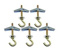 KLOP256 Tasselli a molla M6, 5 tasselli per cavità con tasselli, tasselli con gancio, gancio a soffitto per piante sospese, ganci a vite, tasselli a molla per ganci da soffitto per yoga