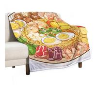 KLOPH A Plate of Delicious Food Throw Blanket 101,6 x 152,4 cm flanella soffice coperta calda per divano, coperta reversibile in peluche per letto, comoda coperta pelosa per divano, coperta leggera in