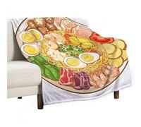 KLOPH A Plate of Delicious Food Throw Blanket 127 x 152,4 cm flanella soffice calda coperta per divano, coperta reversibile in peluche per letto, comoda coperta pelosa per divano, coperta leggera in