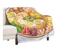 KLOPH A Plate of Delicious Food Throw Blanket 127 x 177,8 cm flanella soffice calda coperta per divano, coperta reversibile in peluche per letto, comoda coperta pelosa per divano, coperta leggera in