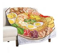 KLOPH A Plate of Delicious Food Throw Blanket 152,4 x 203,2 cm flanella soffice coperta calda per divano, coperta reversibile in peluche per letto, comoda coperta pelosa per divano, coperta leggera in