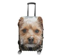 KLOPH Copertura per bagagli da viaggio, protezione per valigia, con cucciolo nella neve, elastica, lavabile, antigraffio, in spandex, adatta per bagagli da 45 a 81 cm, Stile 4, XL