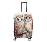 KLOPH Copertura per bagagli da viaggio, protezione per valigia, con due gufi sull'albero, elastica, lavabile, antigraffio, in spandex, adatta per bagagli da 45 a 81 cm, Stile 3, S