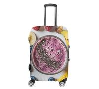 KLOPH Copertura per bagagli da viaggio, protezione per valigia, con frullato di frutta, elastica, lavabile, antigraffio, in spandex, adatta per bagagli da 45,7 a 81,7 cm, Stile-1, L