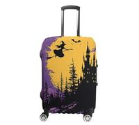 KLOPH Copertura per bagagli da viaggio, protezione per valigia, con strega e scopa, elastica, lavabile, antigraffio, in spandex, adatta per bagagli da 45 a 81 cm, Stile-1, XL