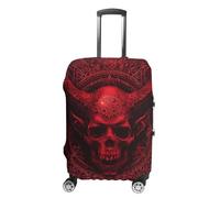 KLOPH Copertura per bagagli da viaggio, protezione per valigia, con teschio demoniaca e corna, elastica, lavabile, antigraffio, in spandex, adatta per bagagli da 45,7 a 81,7 cm, Stile 1., L