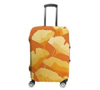 KLOPH Copertura per bagagli da viaggio, protezione per valigia, motivo foglia di ginkgo, elastica, lavabile, antigraffio, in spandex, adatta per bagagli da 45 a 81 cm, Stile-1, L