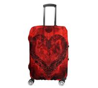 KLOPH Copertura per bagagli da viaggio, protezione per valigia, stile artistico, con cuore, elastica, lavabile, antigraffio, in spandex, adatta per bagagli da 45 a 81 cm, Stile-1, L