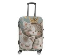 KLOPH Copertura per bagagli da viaggio Protezione per valigia Tre gatti che dormono elastica lavabile copertura per valigia antigraffio Spandex copre bagagli adatto per bagagli da 45-81 cm, Stile:, L