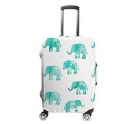 KLOPH Copertura per bagagli da viaggio, protezione per valigia, turchese con piccolo elefante, elastica, lavabile, antigraffio, in spandex, adatta per bagagli da 45 a 81 cm, Stile-2, L