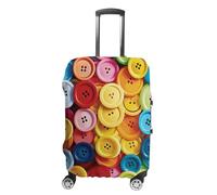 KLOPH Copertura per bagagli da viaggio Protezione per valigie Bottoni colorati Elastico Lavabile Copertura per valigia Anti-graffio Spandex Copribagagli Adatto per bagagli da 45-81 cm, Stile-1, L
