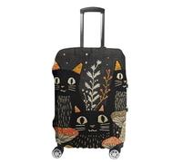 KLOPH Copertura per bagagli da viaggio Protezione per valigie con gatti e funghi, elastica, lavabile, antigraffio, in spandex, adatta per bagagli da 45 a 81 cm, Stile-1, S