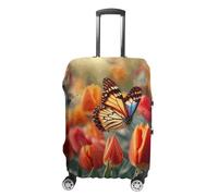 KLOPH Copertura per bagagli da viaggio Protezione per valigie da giardino con fiori da giardino, elastica, lavabile, antigraffio, in spandex, adatta per bagagli da 45-81 cm, Stile-1, L