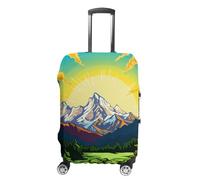 KLOPH Copertura per bagagli da viaggio Protezione per valigie Green Mountains Elastica Lavabile Copertura per valigie antigraffio Spandex Copertura per bagagli Adatto per bagagli da 45-81 cm, Stile-1