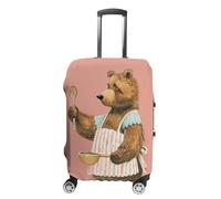 KLOPH Copertura per bagagli da viaggio Protezione per valigie Orso che tiene cucchiaio elastico lavabile copertura per valigie antigraffio in spandex copre per bagagli da 45-81 cm, Stile-1, L