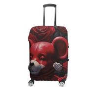 KLOPH Copertura per bagagli da viaggio Protezione per valigie Orso tra le rose Elastico Lavabile Copertura per valigia Anti-graffio Spandex Copertura per bagagli Adatto per bagagli da 45-81 cm, Stile
