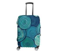 KLOPH Copertura per bagagli da viaggio Protezione per valigie verde con motivo circolare elastico lavabile copertura per valigie antigraffio in spandex copre per bagagli da 45-81 cm, Stile-1, L