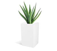 Kloris Fioriera Cassetta rettangolare alta moderna mod. OASI cm 30x30 h 50 Bianco polietilene Made in Italy