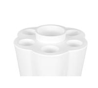 KLORIS LULET Portaombrelli Design Moderno in polietilene per interno ed esterno con portavaso, foro di scolo e tappo per svuotamento Bianco Made in Italy