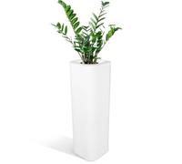 KLORIS Portavaso alto fioriera Cache-pot colonna quadrata mod. CANDY cm 30x30x90 h polietilene bianco profondità cm 24