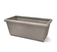 Kloris VASO fioriera rettangolare Millerighe 100 grigio tortora polietilene con sottovaso design classico da interno esterno 64 litri cm 100x48 altezza cm 39 Made in Italy