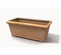 Kloris VASO fioriera rettangolare Millerighe 80 resina colore anticato polietilene design classico da esterno 52 litri cm 80x39 altezza cm 32 Made in Italy